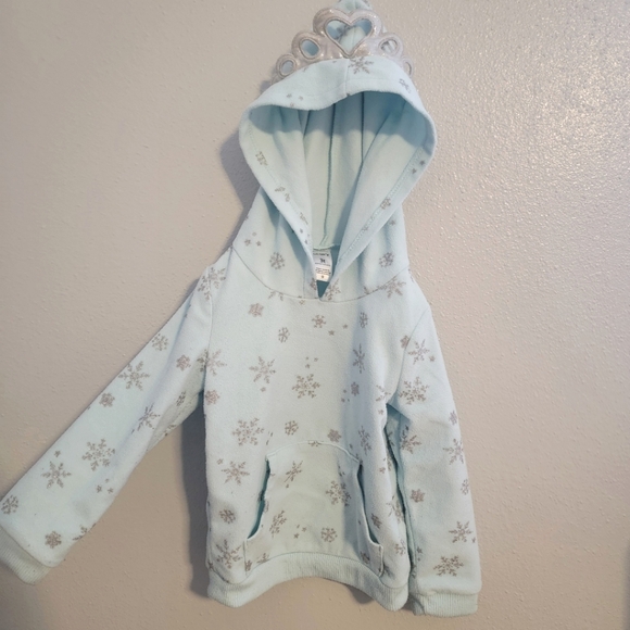Blue ice princess fleece hoodie with tiara and sparkle snowflakes - Carter's - Picture 4 of 5